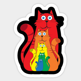 Rainbow cats Sticker